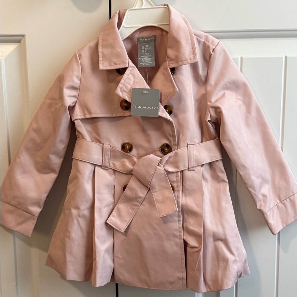NWT- Toddlers Pink Trench Coat - Size 24 Months